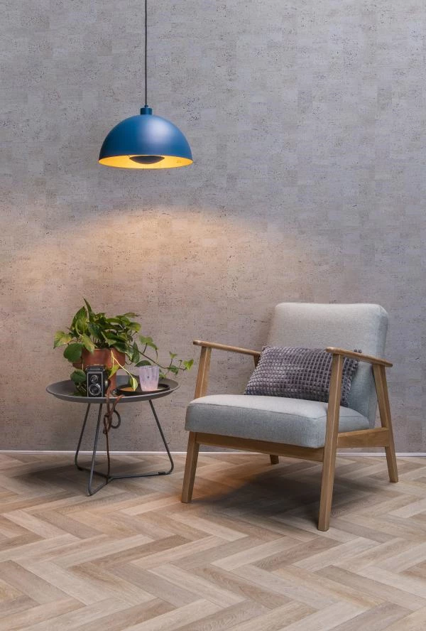 Lucide SIEMON - Pendelleuchten - Ø 40 cm - 1xE27 - Blau - Atmosphäre 1